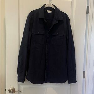 GAP Dark Navy Button-Front Shirt Jacket